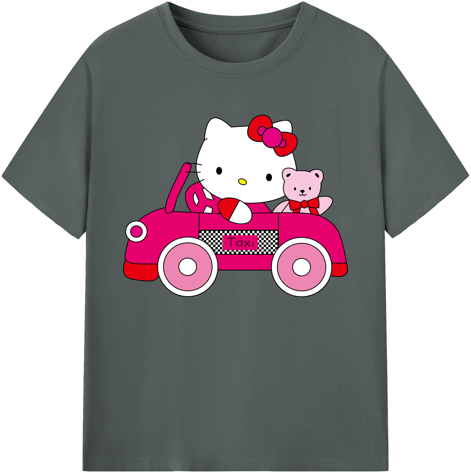 （画像用） Hello Kitty ハローキティ 綿100％ メンズ半袖Tシャツ｜肌触りやわらか＆通気性